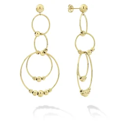 Gold<LAGOS Four Circle Bead Drop Earrings