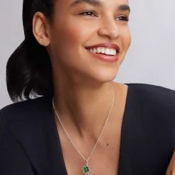 Pendant Necklaces<LAGOS Four Leaf Malachite Clover Pendant Necklace