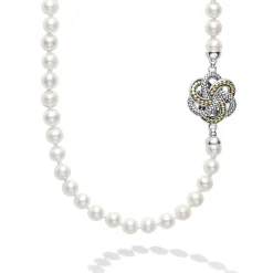 Long Necklaces<LAGOS Four Station Love Knot Pearl Necklace