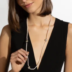 Long Necklaces<LAGOS Four Station Love Knot Pearl Necklace