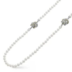Long Necklaces<LAGOS Four Station Love Knot Pearl Necklace