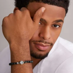 Gemstones<LAGOS Golden Obsidian Skull Bracelet