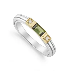Gemstones<LAGOS Green Tourmaline And Diamond Stacking Ring