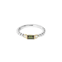Gemstones<LAGOS Green Tourmaline Stacking Ring With Diamonds
