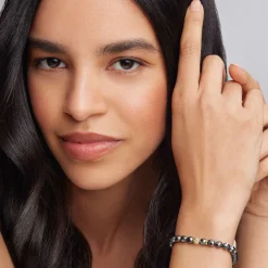 Gold<LAGOS Hematite Gold Station Bead Bracelet