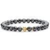 Gemstones<LAGOS Hematite Gold Station Bead Bracelet