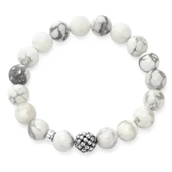 Gemstones<LAGOS Howlite Silver Station Bead Bracelet
