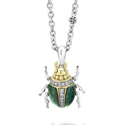 Gemstones<LAGOS Jade Beetle Diamond Pendant Necklace