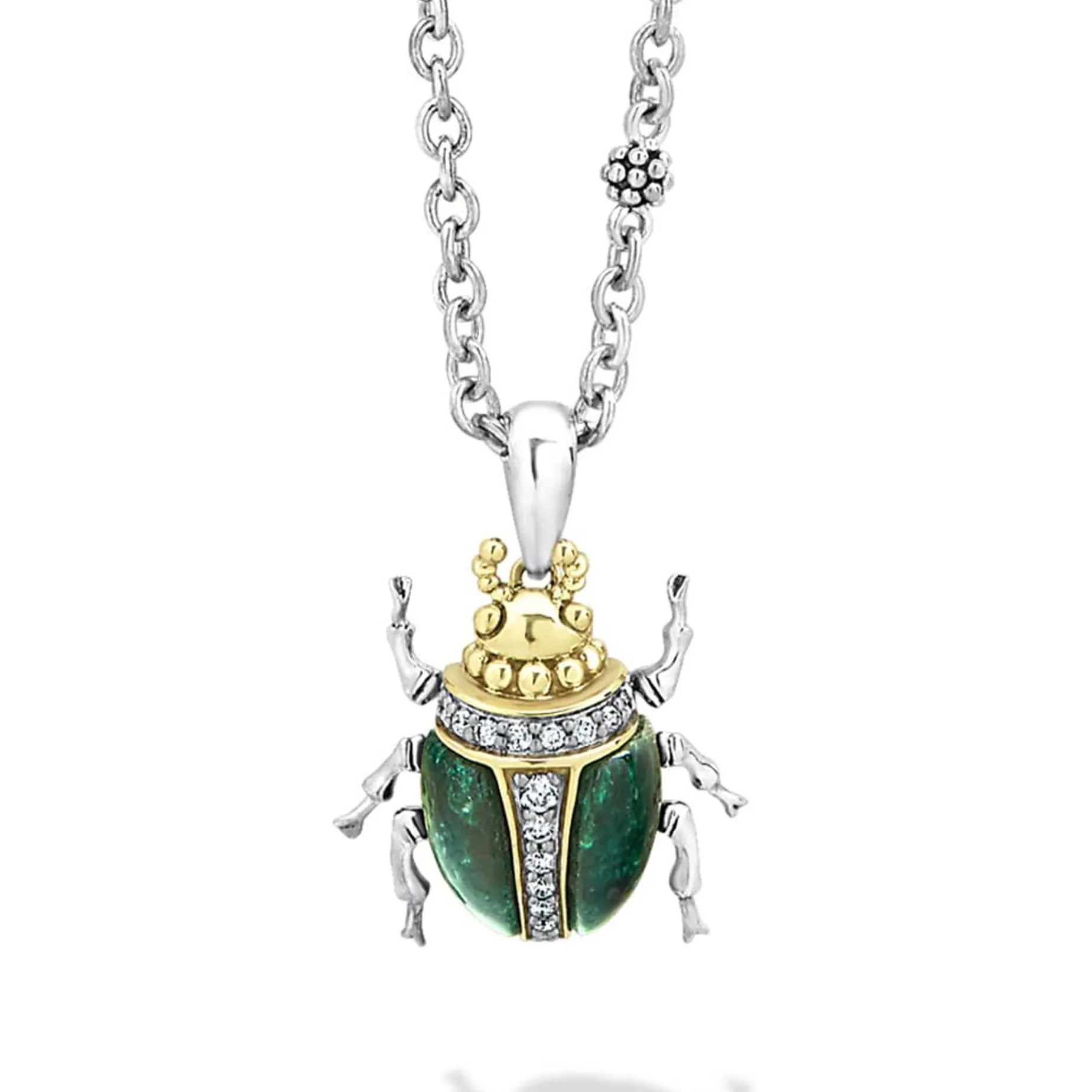 Gemstones<LAGOS Jade Beetle Diamond Pendant Necklace