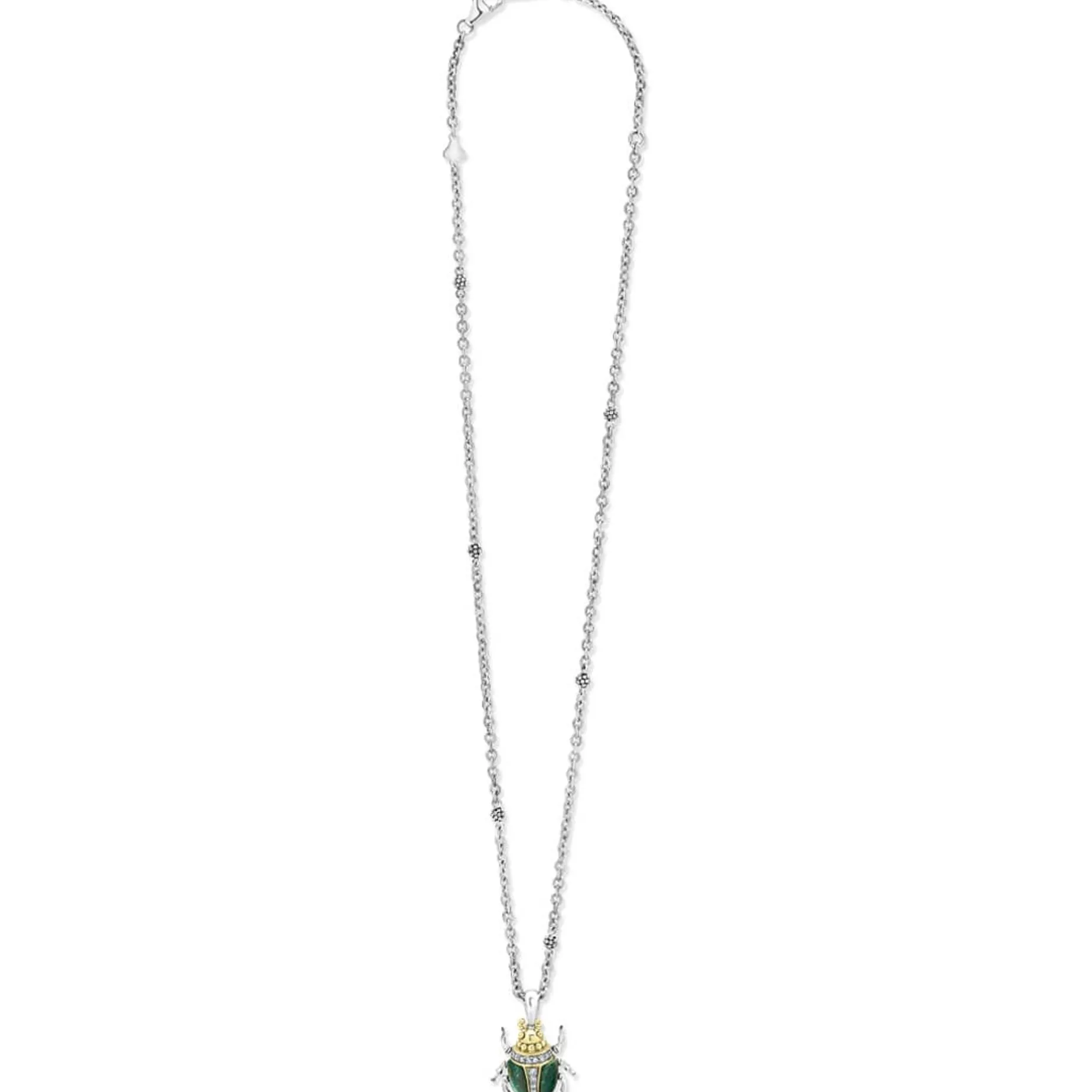 Gemstones<LAGOS Jade Beetle Diamond Pendant Necklace