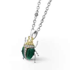 Gemstones<LAGOS Jade Beetle Diamond Pendant Necklace