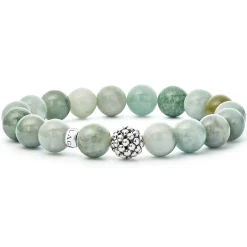 Gemstones<LAGOS Jade Silver Station Bead Bracelet