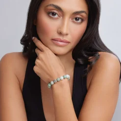 Gemstones<LAGOS Jade Silver Station Bead Bracelet