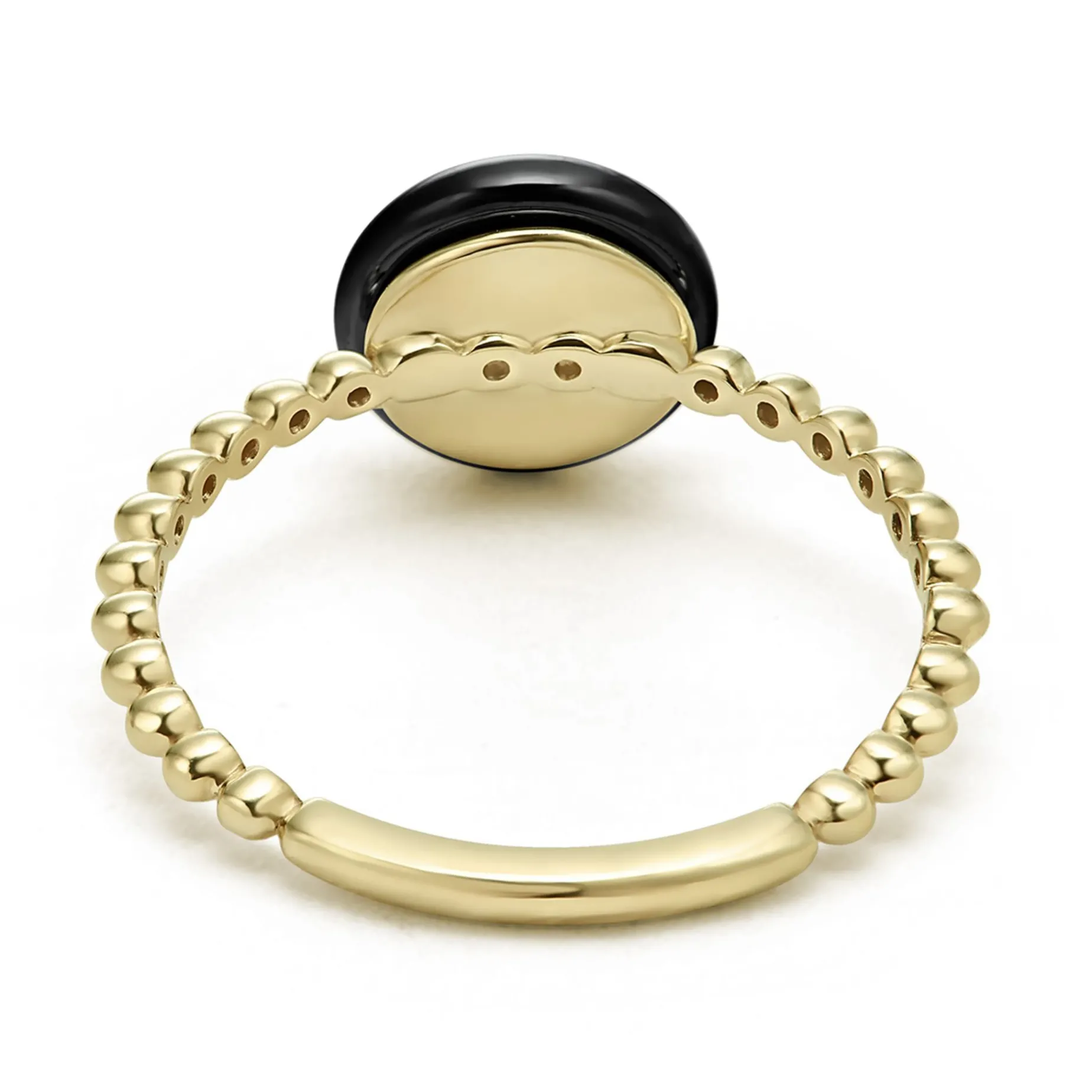 Gold<LAGOS 18K Gold And Black Ceramic Diamond Ring