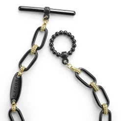 Link Bracelets<LAGOS 18K Gold And Black Ceramic Link Bracelet