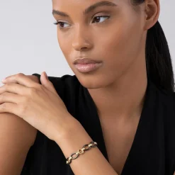 Link Bracelets<LAGOS 18K Gold And Black Ceramic Link Bracelet