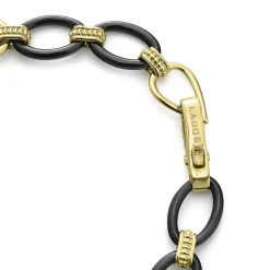 Link Bracelets<LAGOS 18K Gold And Black Ceramic Link Bracelet
