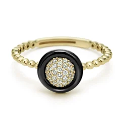 Diamonds<LAGOS 18K Gold And Black Ceramic Diamond Ring