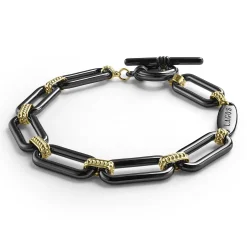 Link Bracelets<LAGOS 18K Gold And Black Ceramic Link Bracelet