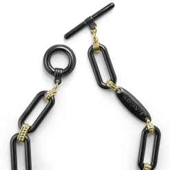 Link Bracelets<LAGOS 18K Gold And Black Ceramic Link Bracelet