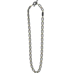 Gold<LAGOS 18K Gold And Black Ceramic Link Necklace