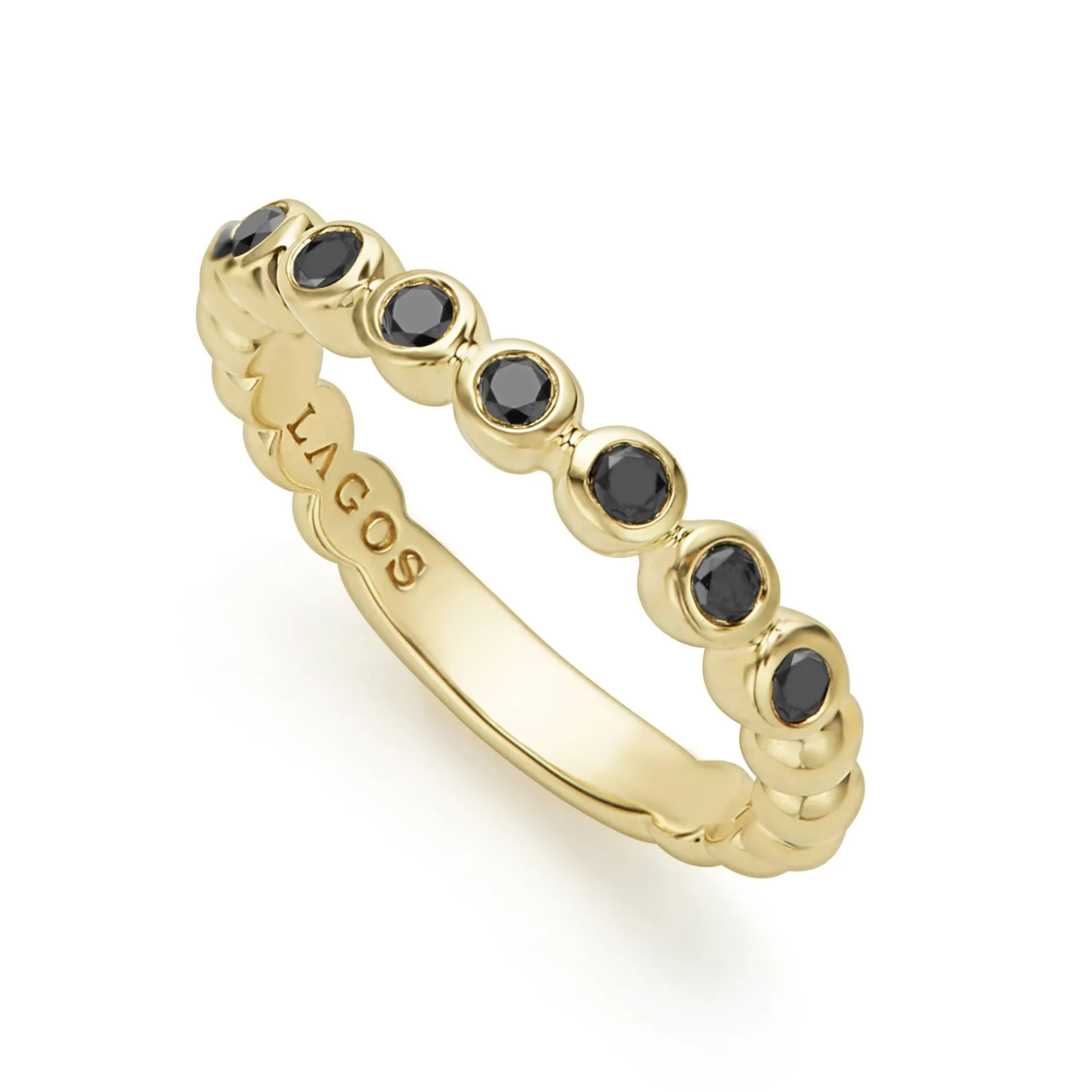 Diamonds<LAGOS 18K Gold And Black Diamond Stacking Ring