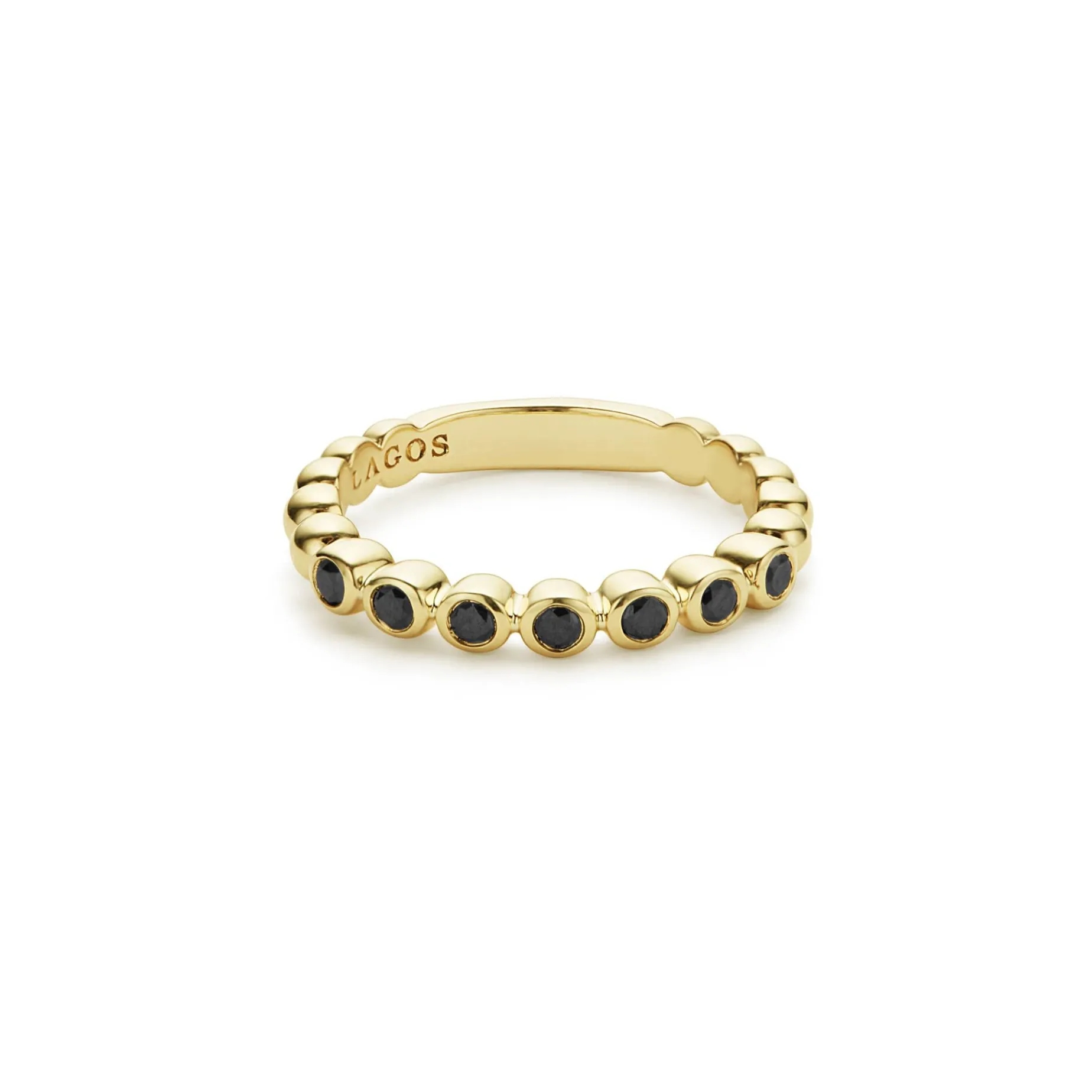 Diamonds<LAGOS 18K Gold And Black Diamond Stacking Ring