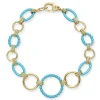 Gold<LAGOS 18K Gold And Blue Ceramic Link Bracelet