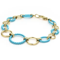 Link Bracelets<LAGOS 18K Gold And Blue Ceramic Link Bracelet