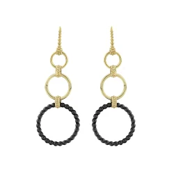 Gold<LAGOS 18K Gold And Ceramic Circle Drop Earrings