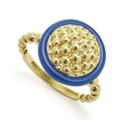 Gold<LAGOS 18K Gold And Ceramic Circle Ring
