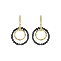 Drop Earrings<LAGOS 18K Gold And Ceramic Circle Drop Earrings