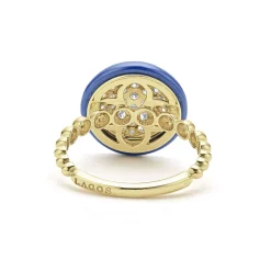 Gold<LAGOS 18K Gold And Ceramic Diamond Ring