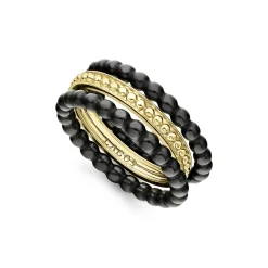 Caviar Rings<LAGOS 18K Gold And Ceramic Stacking Rings