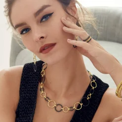 Caviar Rings<LAGOS 18K Gold And Ceramic Stacking Rings