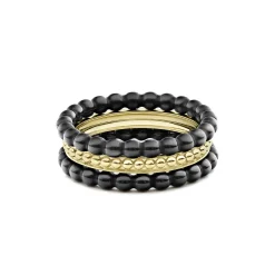 Gold<LAGOS 18K Gold And Ceramic Stacking Rings