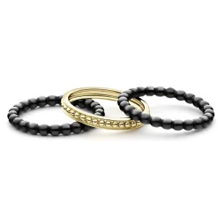 Gold<LAGOS 18K Gold And Ceramic Stacking Rings