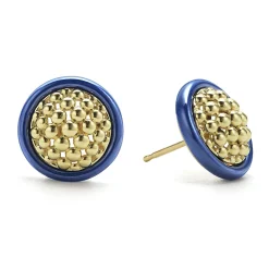 Gold<LAGOS 18K Gold And Ceramic Stud Earrings