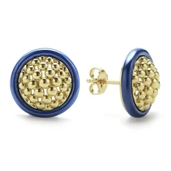 Gold<LAGOS 18K Gold And Ceramic Stud Earrings