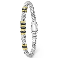 Bracelets<LAGOS 18K Gold And Ceramic Triple Station Caviar Bracelet | 6Mm