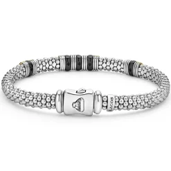 Bracelets<LAGOS 18K Gold And Ceramic Triple Station Caviar Bracelet | 6Mm