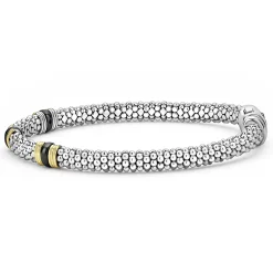 Bracelets<LAGOS 18K Gold And Ceramic Triple Station Caviar Bracelet | 6Mm