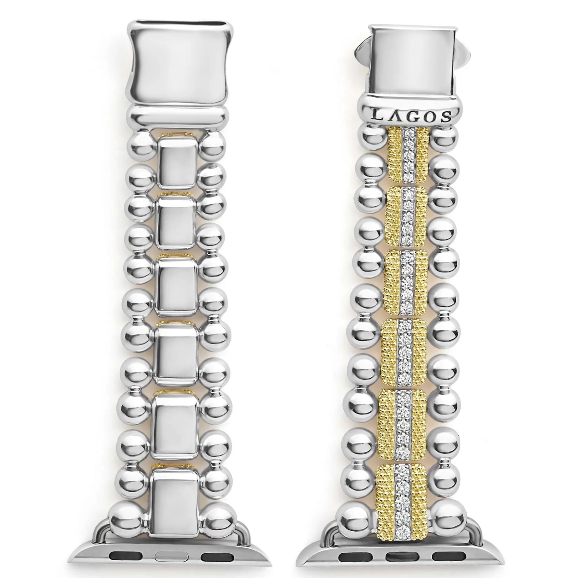 Watch Bracelets<LAGOS 18K Gold And Diamond Caviar Beaded Watch Bracelet-38-45Mm