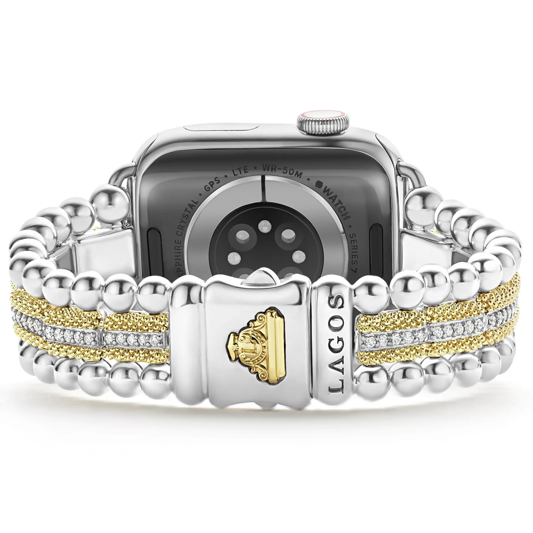 Watch Bracelets<LAGOS 18K Gold And Diamond Caviar Beaded Watch Bracelet-38-45Mm
