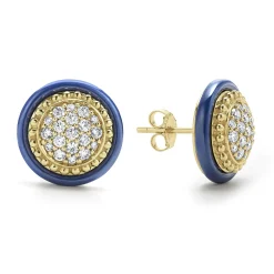 Diamonds<LAGOS 18K Gold And Diamond Ceramic Stud Earrings