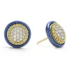 Gold<LAGOS 18K Gold And Diamond Ceramic Stud Earrings