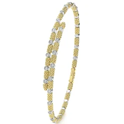 Cuffs<LAGOS 18K Gold And Diamond Superfine Cuff Bracelet