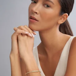 Gold<LAGOS 18K Gold And Diamond Superfine Cuff Bracelet