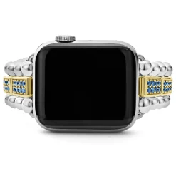 Two-Tone<LAGOS 18K Gold And Sterling Silver Blue Sapphire Watch Bracelet-38-45Mm