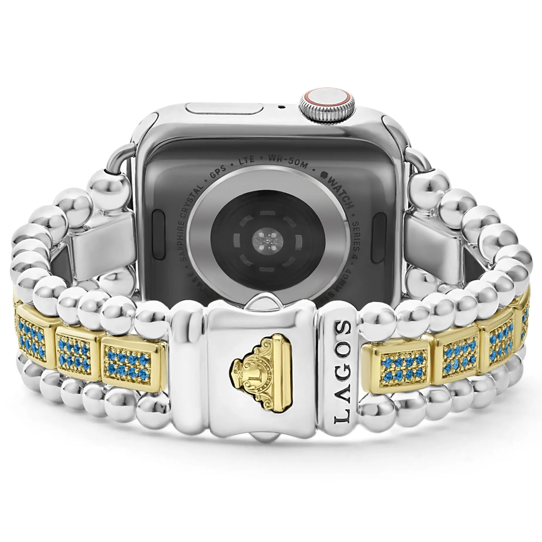 Two-Tone<LAGOS 18K Gold And Sterling Silver Blue Sapphire Watch Bracelet-38-45Mm